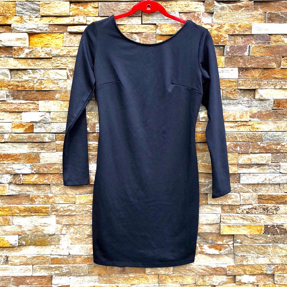 Navy Blue Knit Mini Dress L ( runs small)